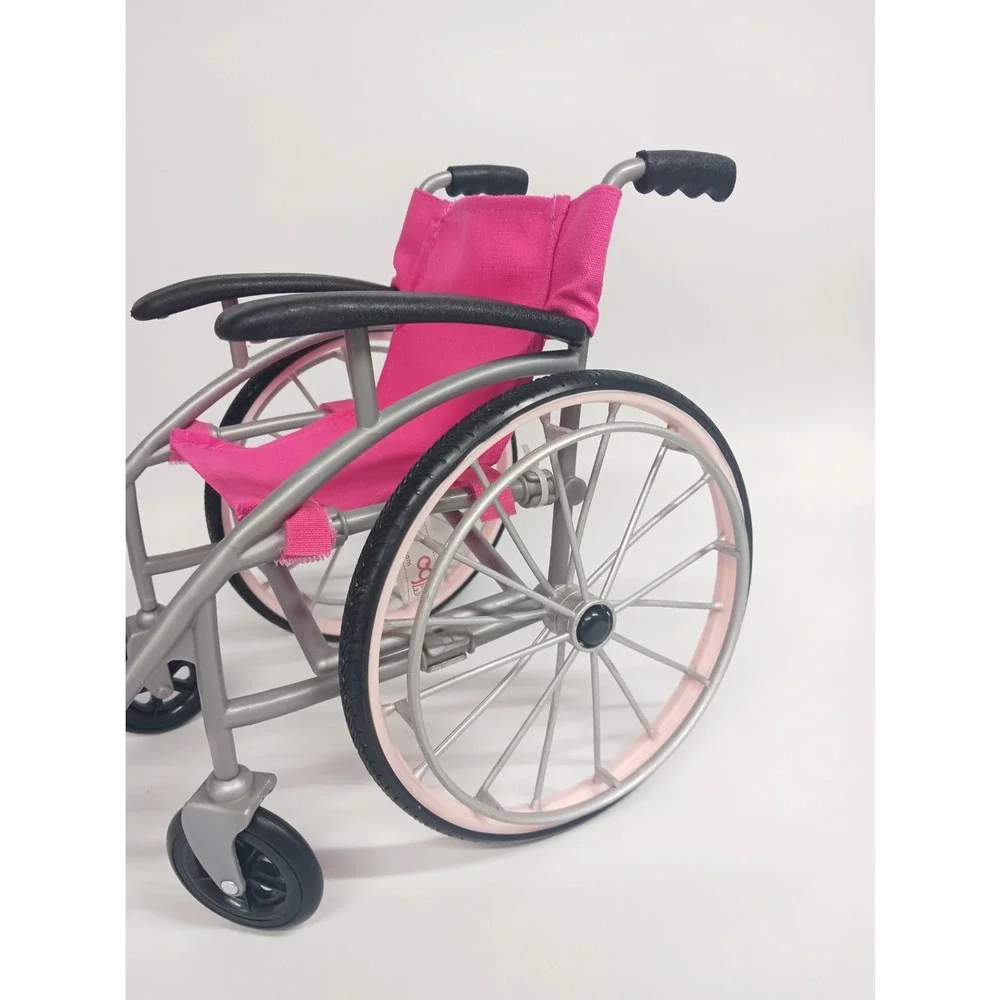 Battat OG Our Generation Pink Wheelchair Collapsible For 18